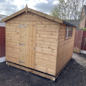 10x8 Apex Shed with Framed Base & Secure Lock