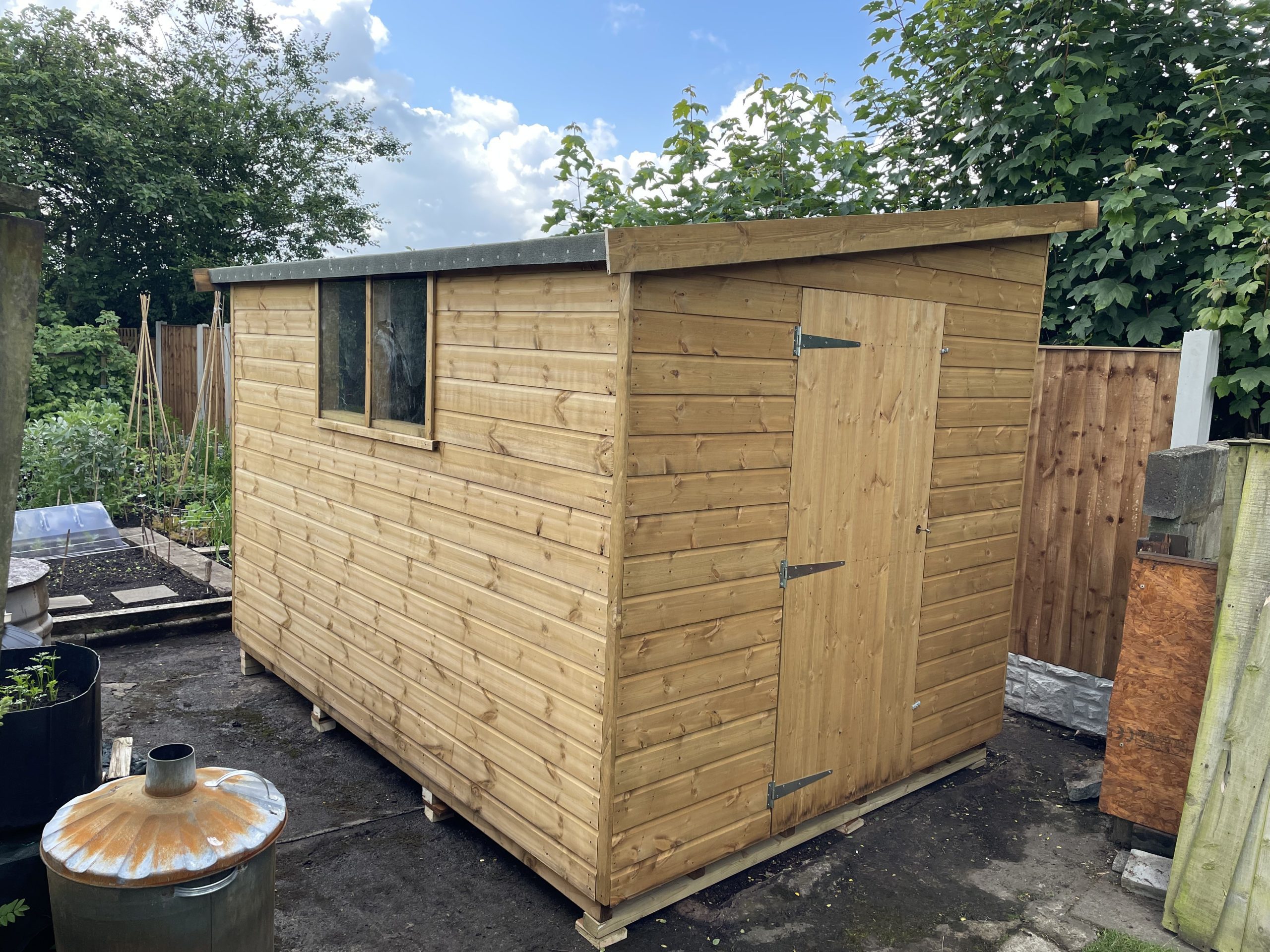 10×8 Pent Shed with Two Windows (Low Side)