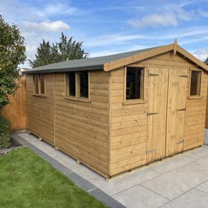 14x8 Apex Shed with Double Doors & Extra Windows