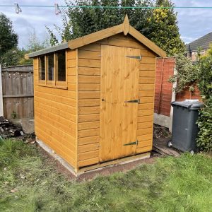7x4 Apex Shed with Flagged Base